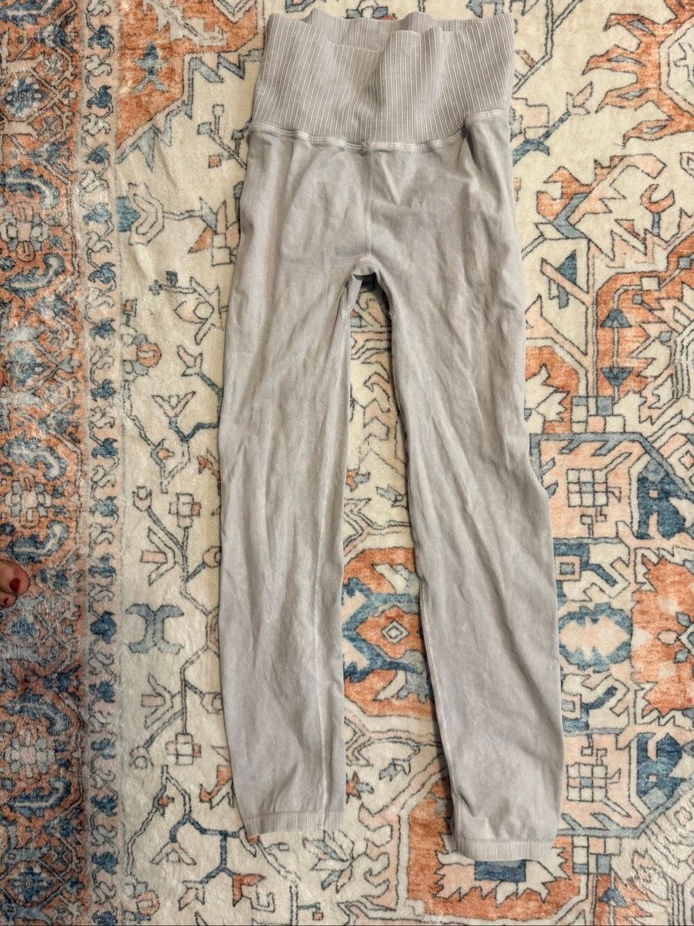 Free People Movement High Rise Ribbed Athletic Leggings Gray Size M